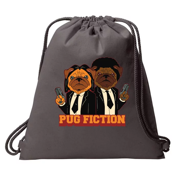 Pug Fiction Drawstring Bag