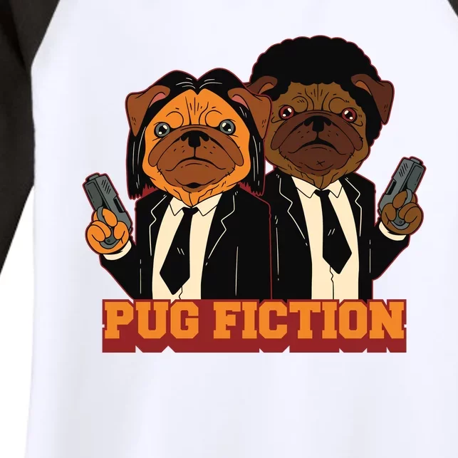 Pug Fiction Women's Tri-Blend 3/4-Sleeve Raglan Shirt