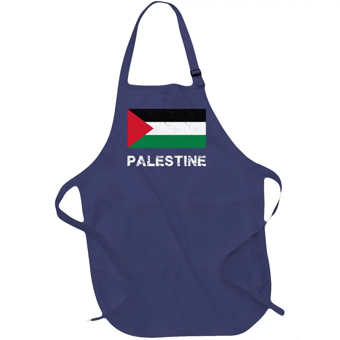 Palestine Flag Full-Length Apron With Pocket