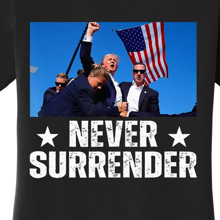 Pray For President Trump Never Surrender God Bless Trump Women's T-Shirt