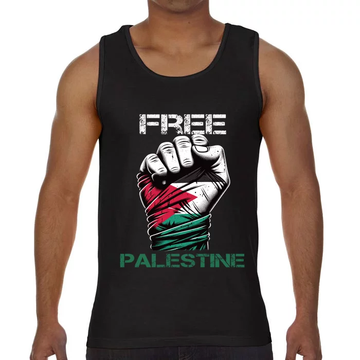 Palestine Free Palestine In Arabic Free Gaza Palestine Flag Design Comfort Colors® Tank Top