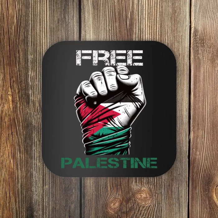 Palestine Free Palestine In Arabic Free Gaza Palestine Flag Design Coaster