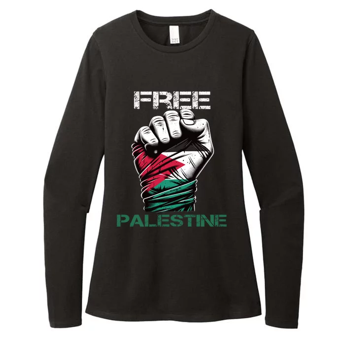 Palestine Free Palestine In Arabic Free Gaza Palestine Flag Design Womens CVC Long Sleeve Shirt