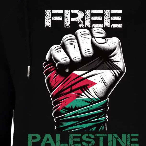 Palestine Free Palestine In Arabic Free Gaza Palestine Flag Design Womens Funnel Neck Pullover Hood