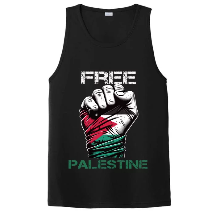 Palestine Free Palestine In Arabic Free Gaza Palestine Flag Design Performance Tank