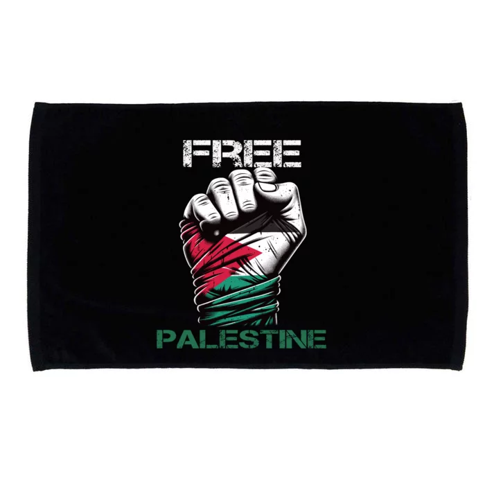 Palestine Free Palestine In Arabic Free Gaza Palestine Flag Design Microfiber Hand Towel