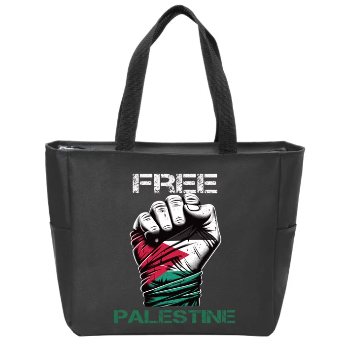 Palestine Free Palestine In Arabic Free Gaza Palestine Flag Design Zip Tote Bag