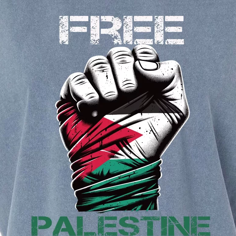 Palestine Free Palestine In Arabic Free Gaza Palestine Flag Design Garment-Dyed Women's Muscle Tee