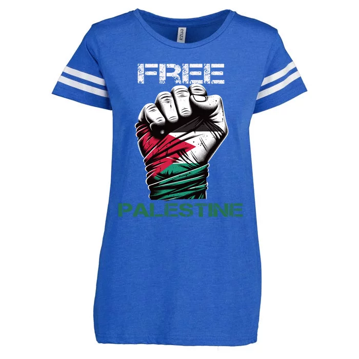 Palestine Free Palestine In Arabic Free Gaza Palestine Flag Design Enza Ladies Jersey Football T-Shirt