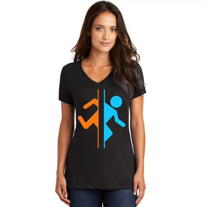 Portal Funny Women's V-Neck T-Shirt