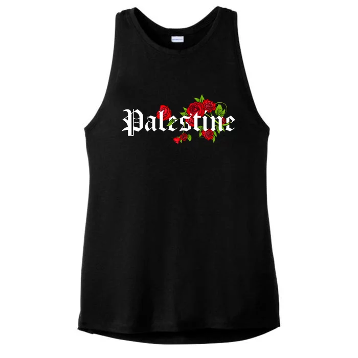 Palestine Free Palestine Free Gaza Palestine Flag Arabic Ladies Tri-Blend Wicking Tank