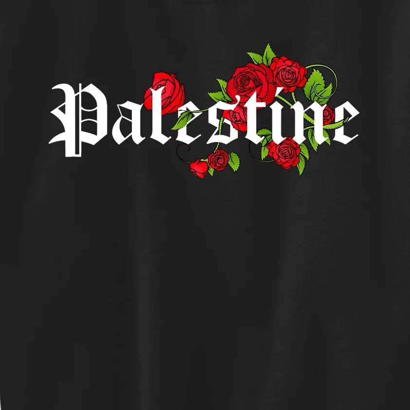 Palestine Free Palestine Free Gaza Palestine Flag Arabic Kids Sweatshirt