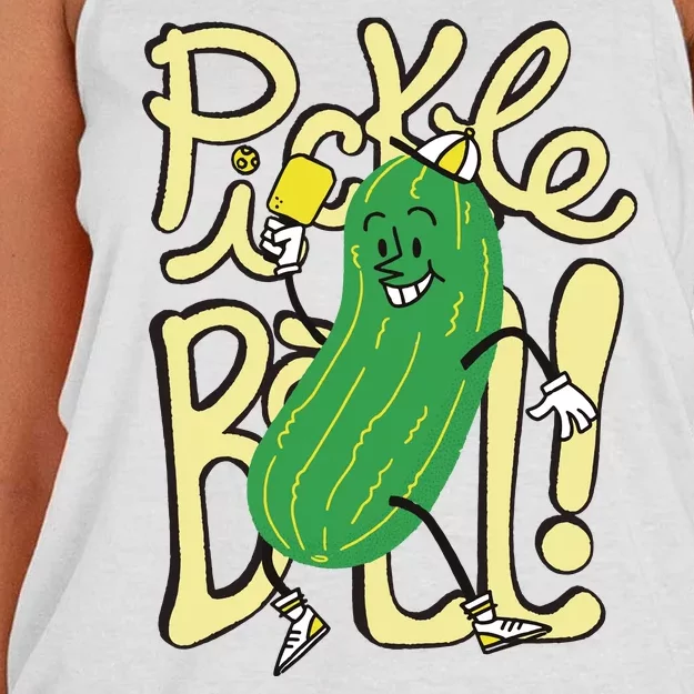 Pickleball Funny Pickle Sport Women's Knotted Racerback Tank