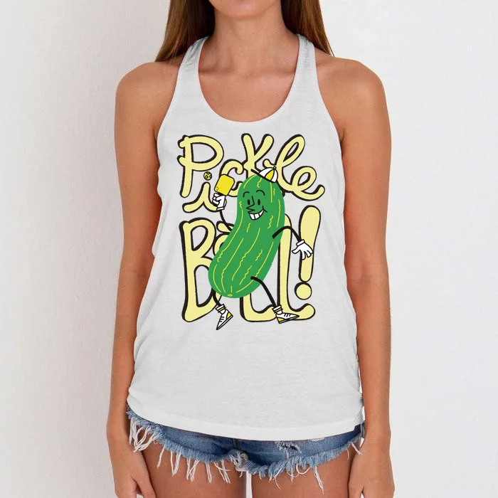 Pickleball Funny Pickle Sport Women's Knotted Racerback Tank