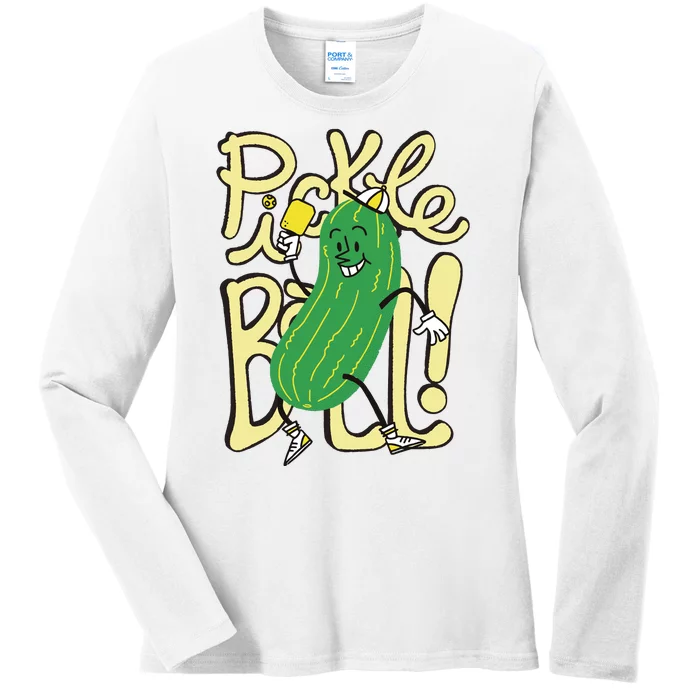 Pickleball Funny Pickle Sport Ladies Long Sleeve Shirt