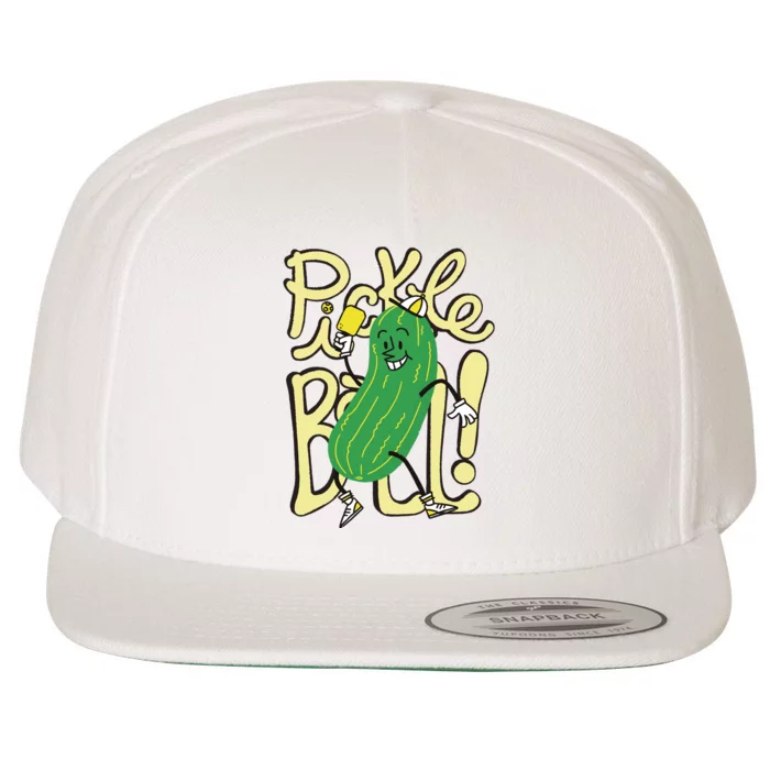 Pickleball Funny Pickle Sport Wool Snapback Cap