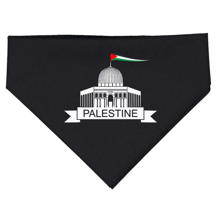 Palestine Free Palestine In Arabic Free Gaza Palestine Flag USA-Made Doggie Bandana