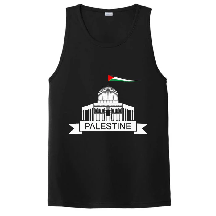 Palestine Free Palestine In Arabic Free Gaza Palestine Flag Performance Tank