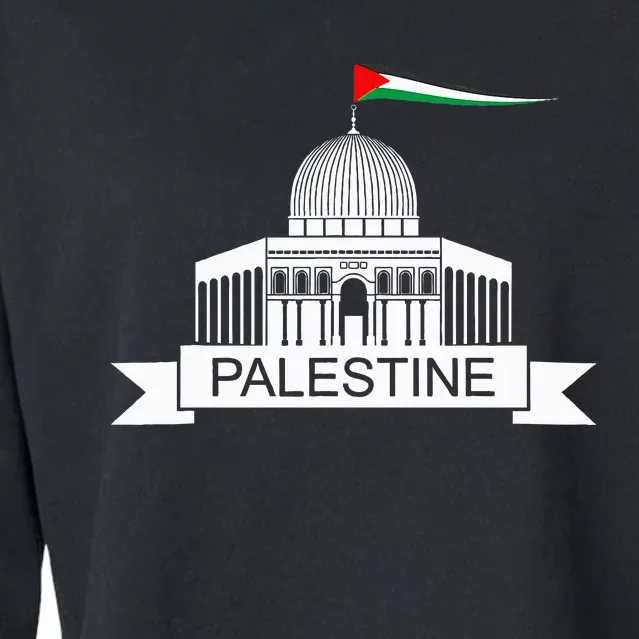 Palestine Free Palestine In Arabic Free Gaza Palestine Flag Cropped Pullover Crew