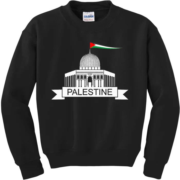 Palestine Free Palestine In Arabic Free Gaza Palestine Flag Kids Sweatshirt