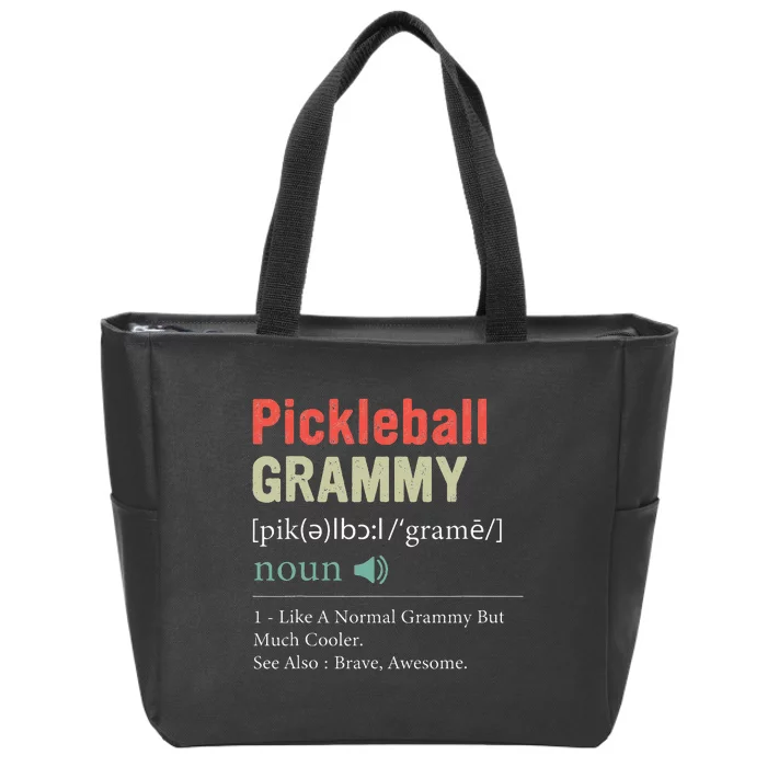 Pickleball Funny Pickleball Grammy Definition Mother's Day Zip Tote Bag