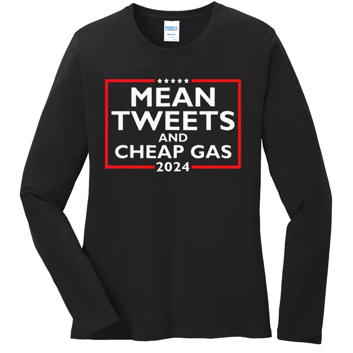 Political Funny Pro Conservative Pro Trump Mean Tweets 2024 Ladies Long Sleeve Shirt