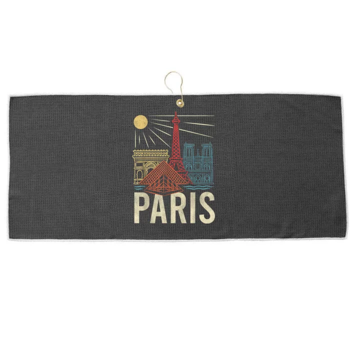 Paris France Paris Vacation Eiffel Tower Paris Souvenir Large Microfiber Waffle Golf Towel