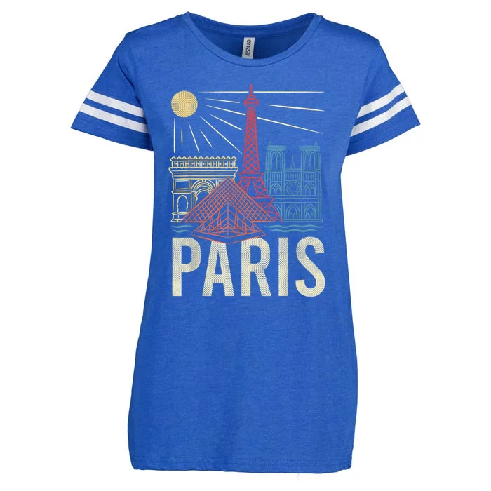 Paris France Paris Vacation Eiffel Tower Paris Souvenir Enza Ladies Jersey Football T-Shirt