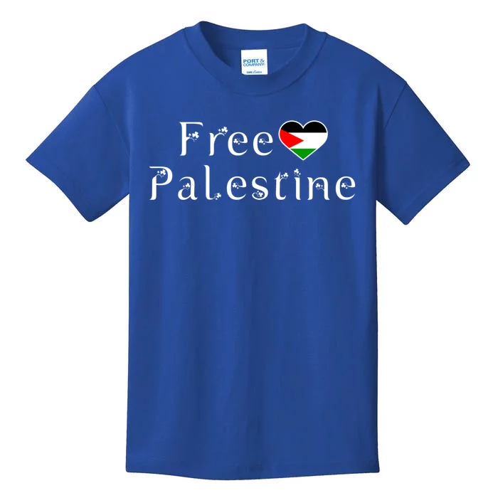 Palestine Free Palestine Free Gaza Palestine Flag Arabic Gift Kids T-Shirt