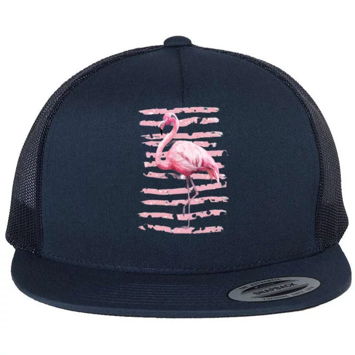 Pink Flamingo Flat Bill Trucker Hat