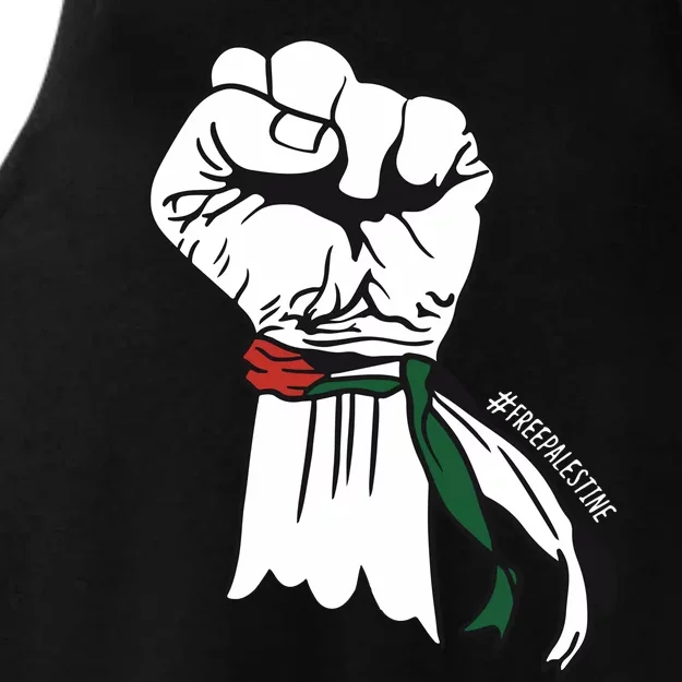 Palestine Flag Punch Freedom Palestine Flag Punch Ladies Tri-Blend Wicking Tank