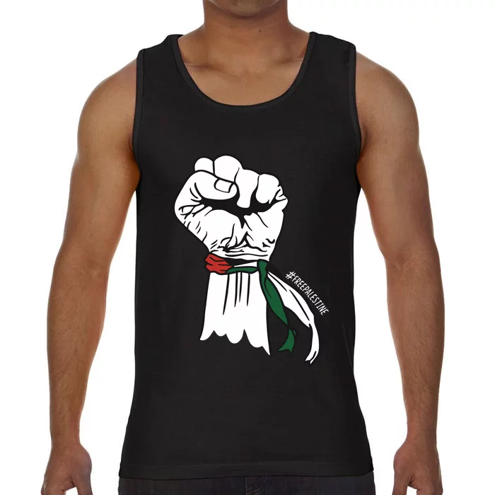 Palestine Flag Punch Freedom Palestine Flag Punch Comfort Colors® Tank Top