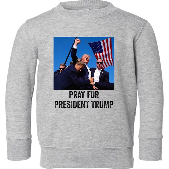 Pray For President Trump God Bless President Trump Toddler Sweatshirt