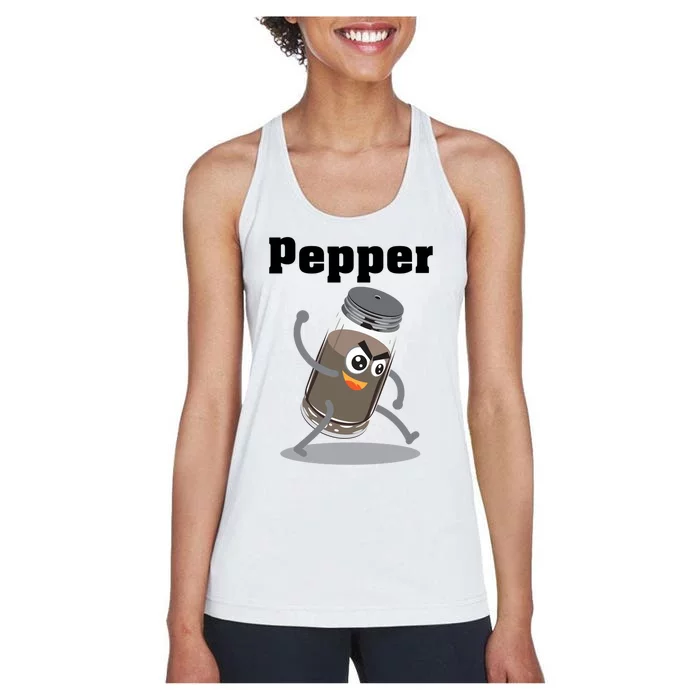 Pepper Funny Power Matching Salt And Pepper Gift Women's Racerback Tank