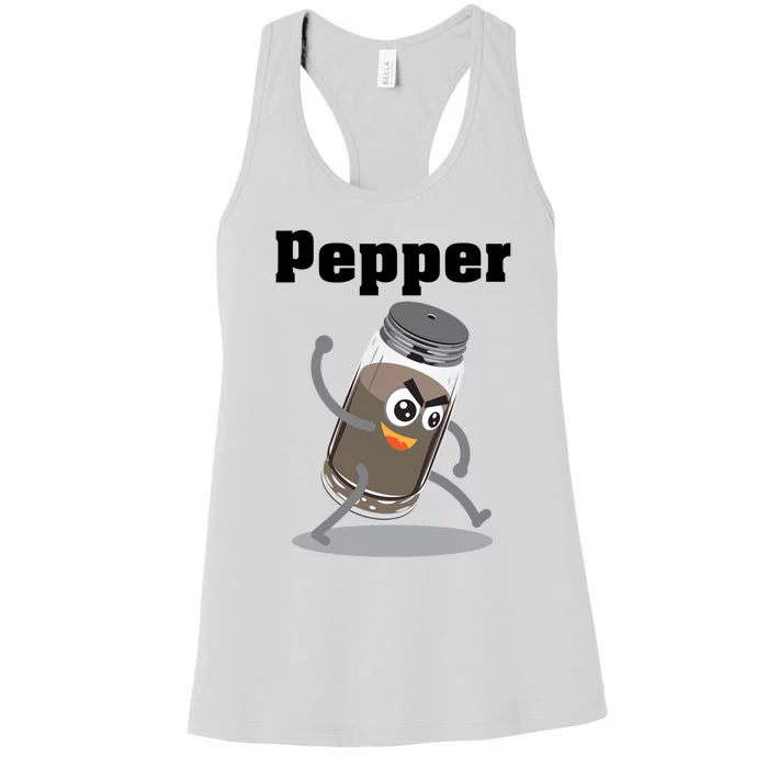 Pepper Funny Power Matching Salt And Pepper Gift Women's Racerback Tank