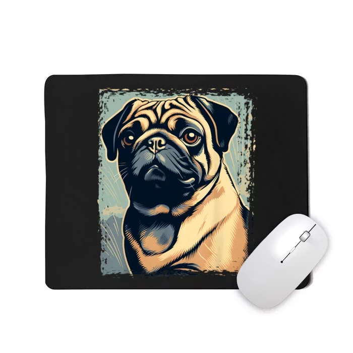 Pug Funny Pug Owner Watercolor Pug Lover Funny Mousepad