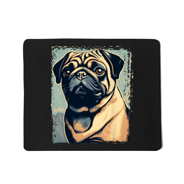 Pug Funny Pug Owner Watercolor Pug Lover Funny Mousepad