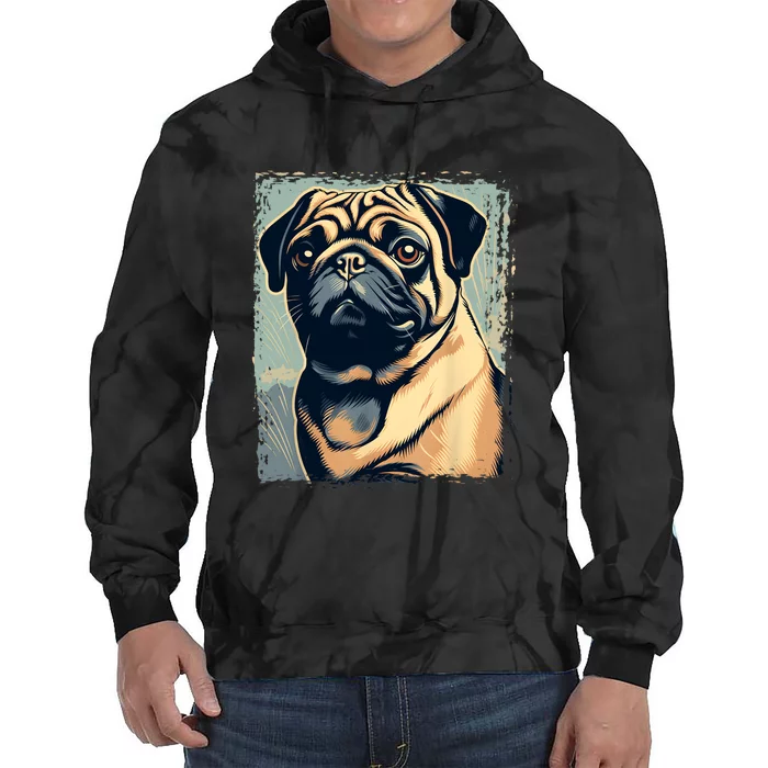 Pug Funny Pug Owner Watercolor Pug Lover Funny Tie Dye Hoodie