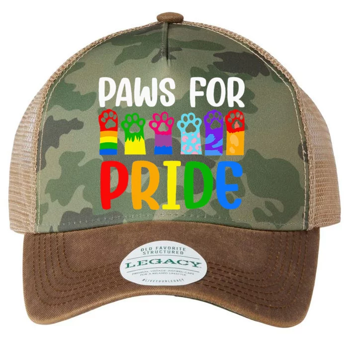 Paws For Pride Month Lgbtq Gay Lesbian Pets Cats Dogs Lover Legacy Tie Dye Trucker Hat