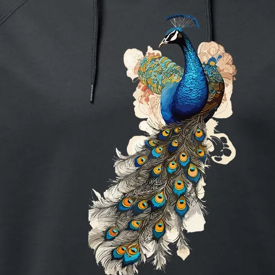 Peacock Feather Peahen Bird Animal Peacocks Lover Performance Fleece Hoodie