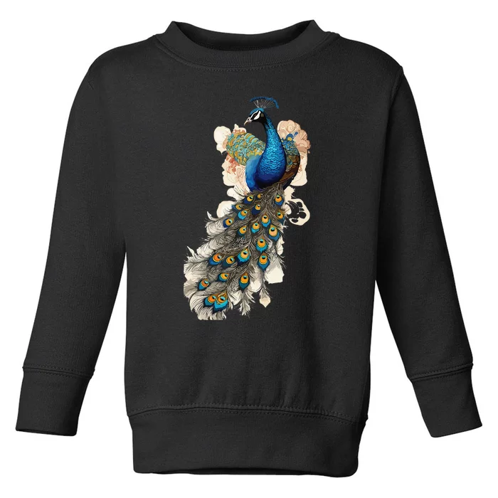 Peacock Feather Peahen Bird Animal Peacocks Lover Toddler Sweatshirt