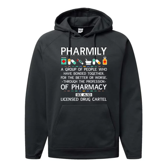 Pharmily Funny Pharmacy Technician Pharmacist Performance Fleece Hoodie