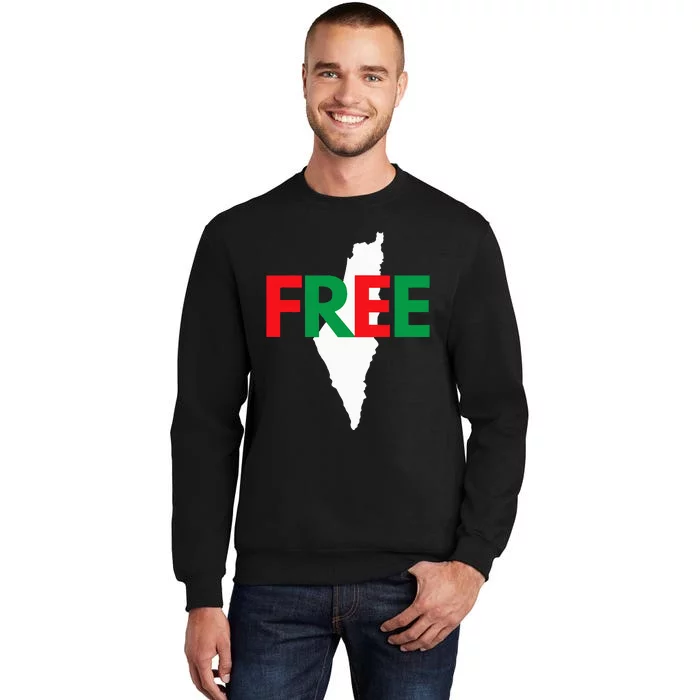 Palestine Free Palestine In Arabic Free Gaza Palestine Flag Sweatshirt