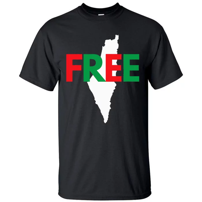 Palestine Free Palestine In Arabic Free Gaza Palestine Flag Tall T-Shirt