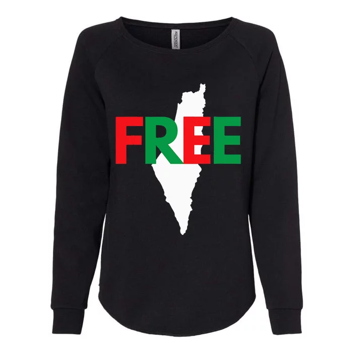 Palestine Free Palestine In Arabic Free Gaza Palestine Flag Womens California Wash Sweatshirt