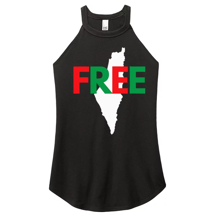 Palestine Free Palestine In Arabic Free Gaza Palestine Flag Women’s Perfect Tri Rocker Tank