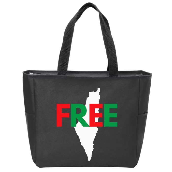 Palestine Free Palestine In Arabic Free Gaza Palestine Flag Zip Tote Bag