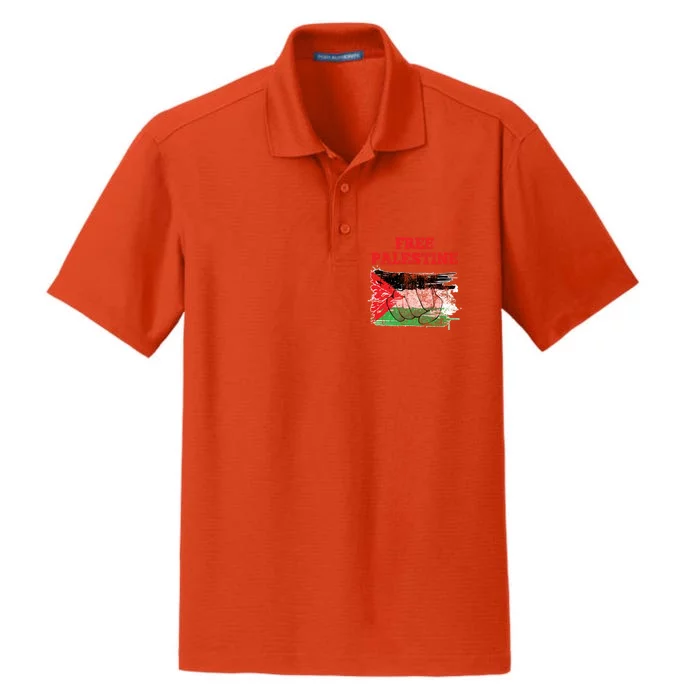 Palestine Flag Patriotic Palestinian Free Palestine Cute Gift Dry Zone Grid Performance Polo