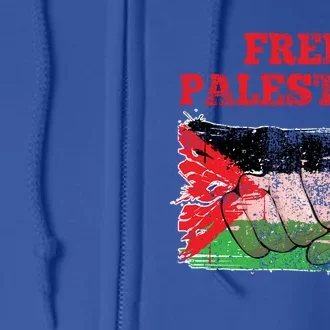 Palestine Flag Patriotic Palestinian Free Palestine Cute Gift Full Zip Hoodie