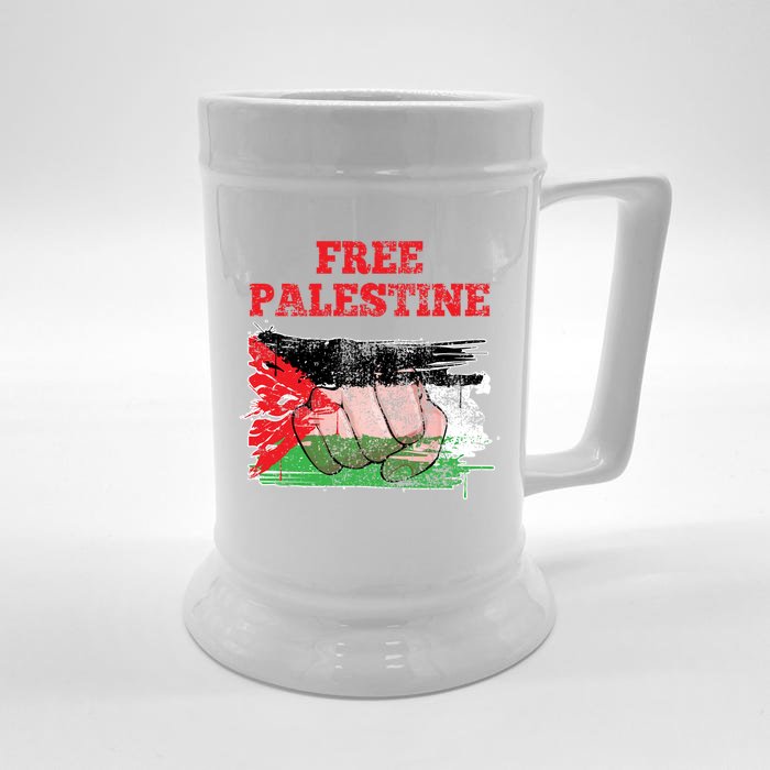 Palestine Flag Patriotic Palestinian Free Palestine Cute Gift Front & Back Beer Stein